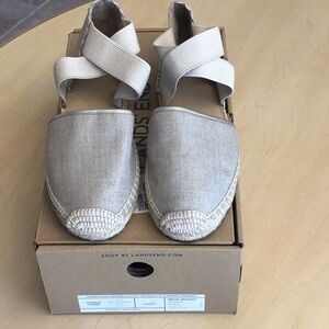 Lands' End Beige Espadrille Flats